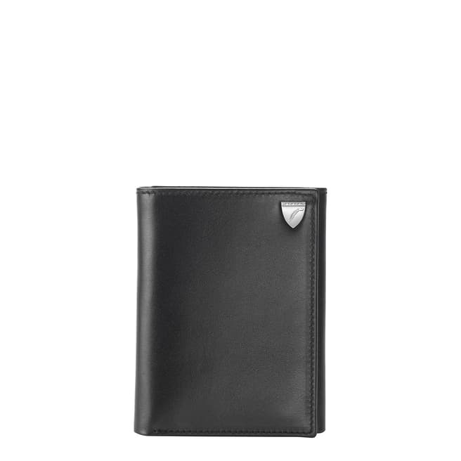 Aspinal of London Black Trifold Shield Wallet