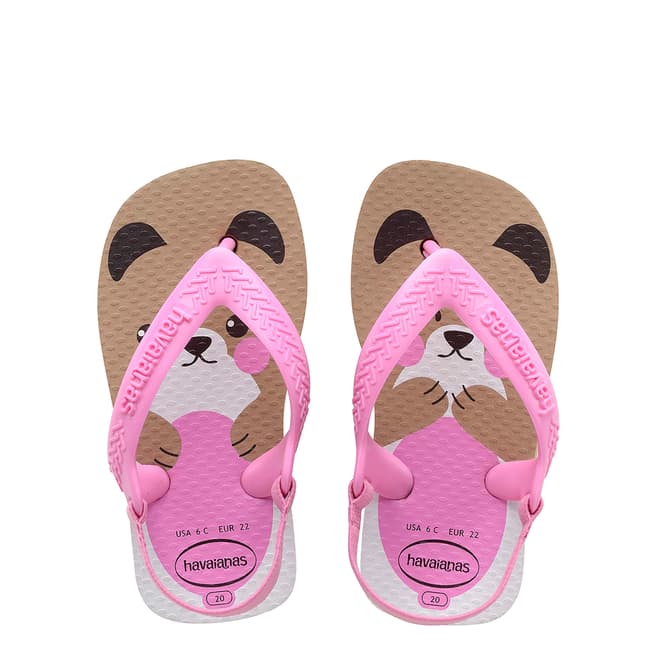 Havaianas Baby Pink Pets II Flip Flops