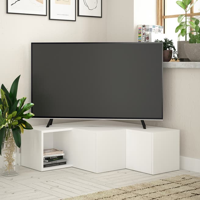 Decortie Compact TV Stand - White