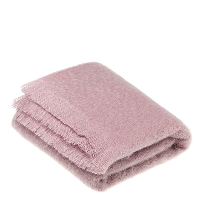 Bronte by Moon Dusky Pink Mohair/Wool Blend Throw 135x180cm