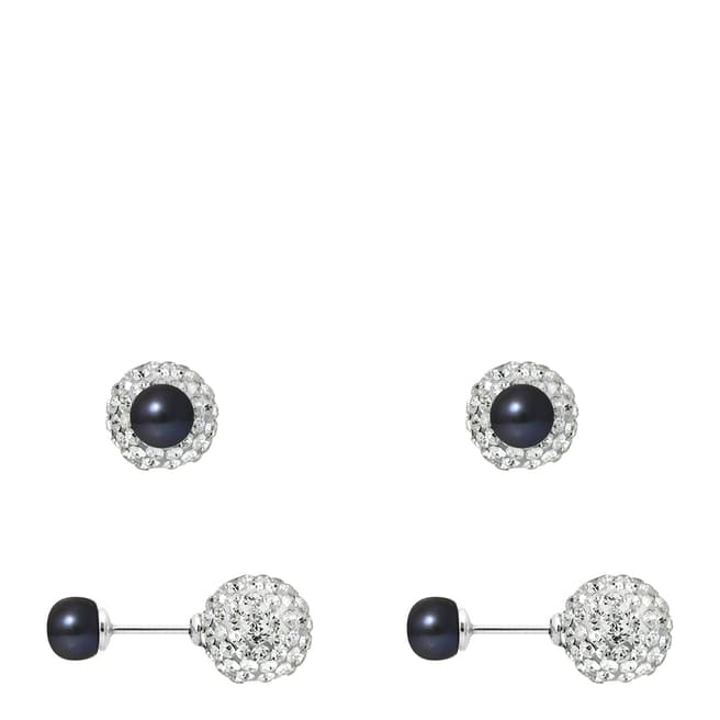 Manufacture Royale Black Tahitian Style Pearl Earrings 6mm