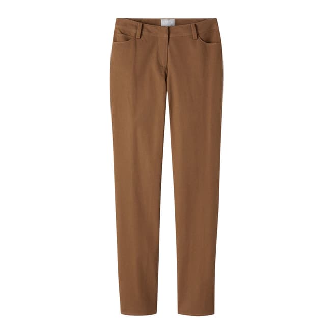 Pure Collection Camel Straight Cotton Stretch Jeans