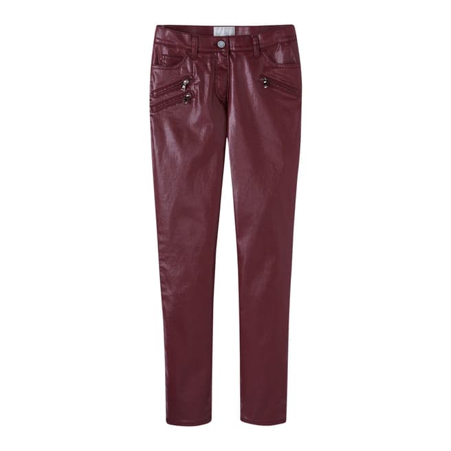 Pure Collection Burgundy Coated Skinny Stretch Jeans