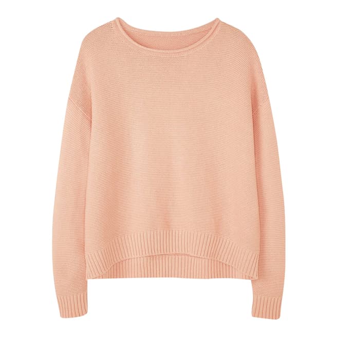 Pure Collection Peach Textured Cotton Jumper