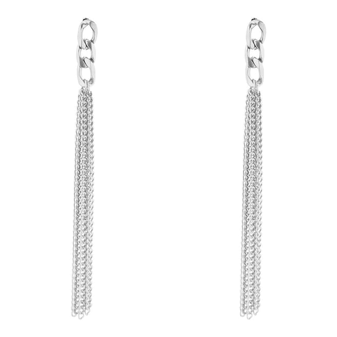 Chloe Collection by Liv Oliver Silver Plated Multi Chain Statement Earrings