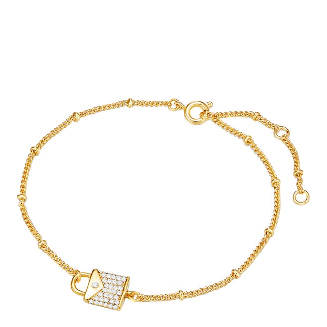 Glamcode Gold Crystal Lock Bracelet