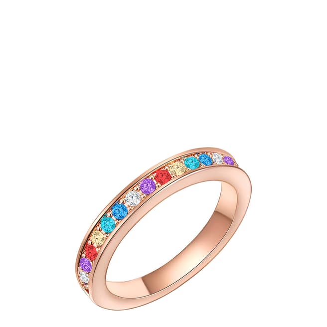 Saint Francis Crystals Rose Gold Eternity Ring with Swarovski Crystals