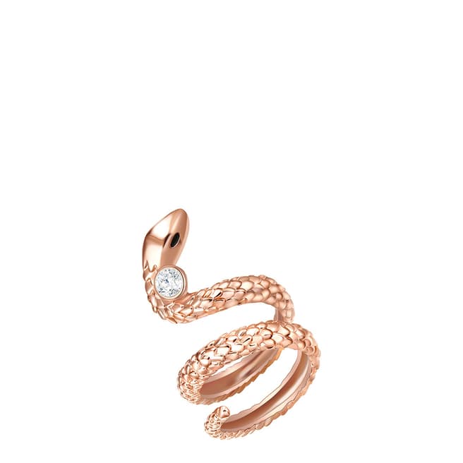 Glamcode Rose Gold Snake Ring with Swarovski Crystals
