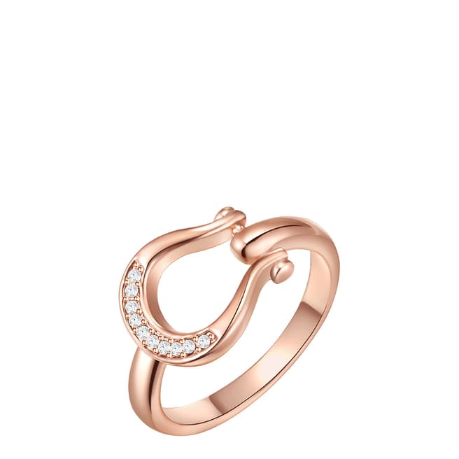 Glamcode Rose Gold Motif Ring with Swarovski Crystals