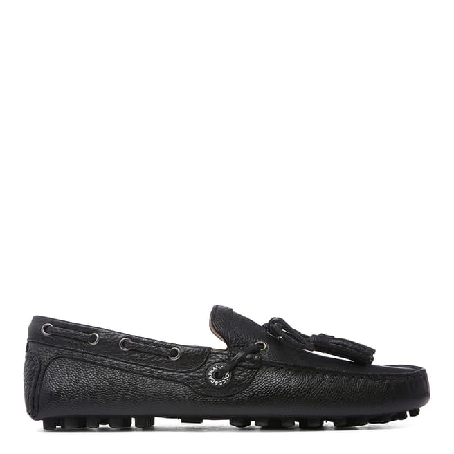 Dolce & Gabbana Black Leather Driver Loafer