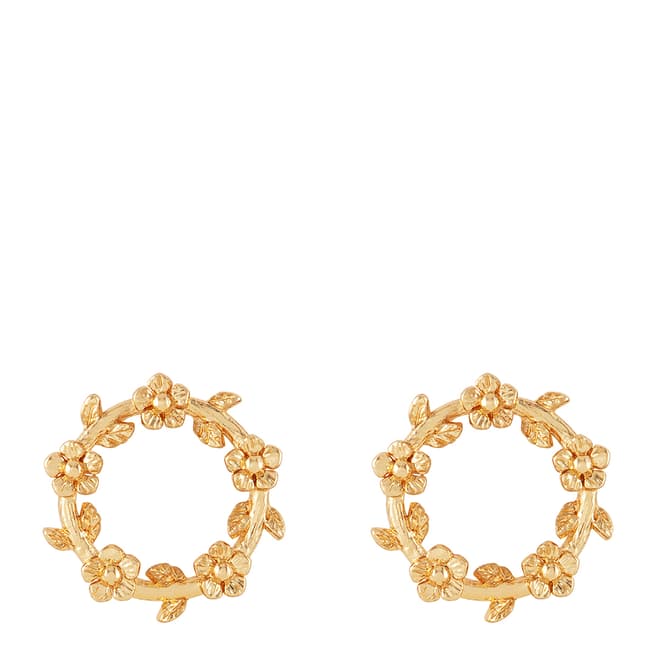 Johnny Loves Rosie Gold Flower Circle Earrings