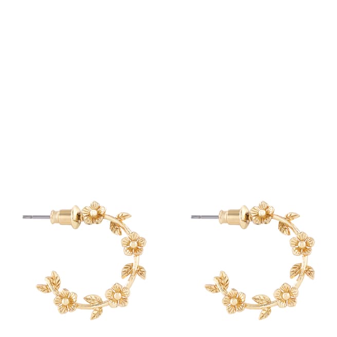 Johnny Loves Rosie Gold Flower Hoop Earrings