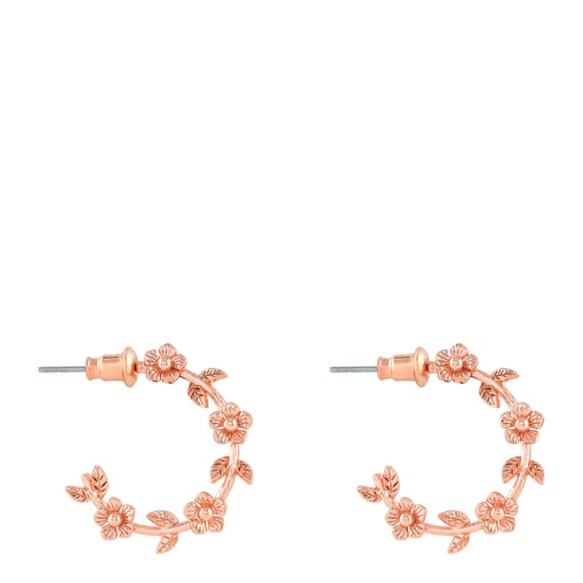 Johnny Loves Rosie Rose Gold Flower Hoop Earrings