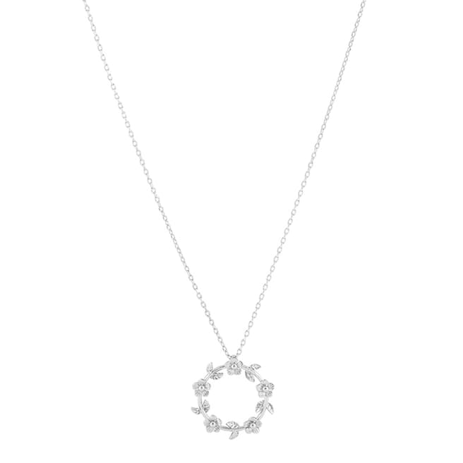 Johnny Loves Rosie Silver Flower Circle Necklace