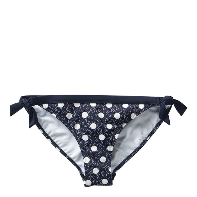 Boden Navy/Ivory Spot Tie Bikini Bottoms