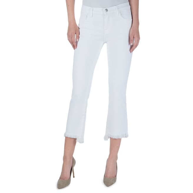 J Brand White Selena Mid Rise Crop Stretch Jeans