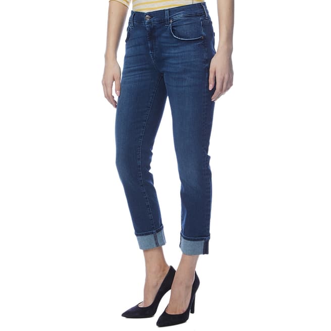 7 For All Mankind Blue Relaxed Skinny Illusion Jeans