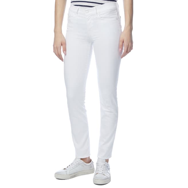 7 For All Mankind White Roxanne Slim Stretch Jeans