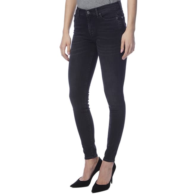 7 For All Mankind Washed Black Skinny Stretch Jeans