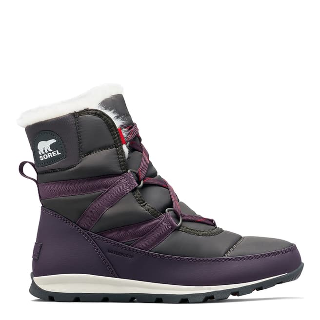 Sorel Black/Purple Whitney Short Lace Snow Boots
