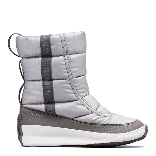 Sorel Silver Out N About Puff Mid Snow Boots