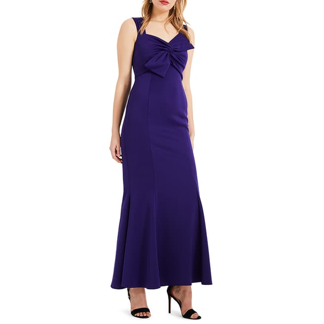 Phase Eight Purple Gillian Bow Dress