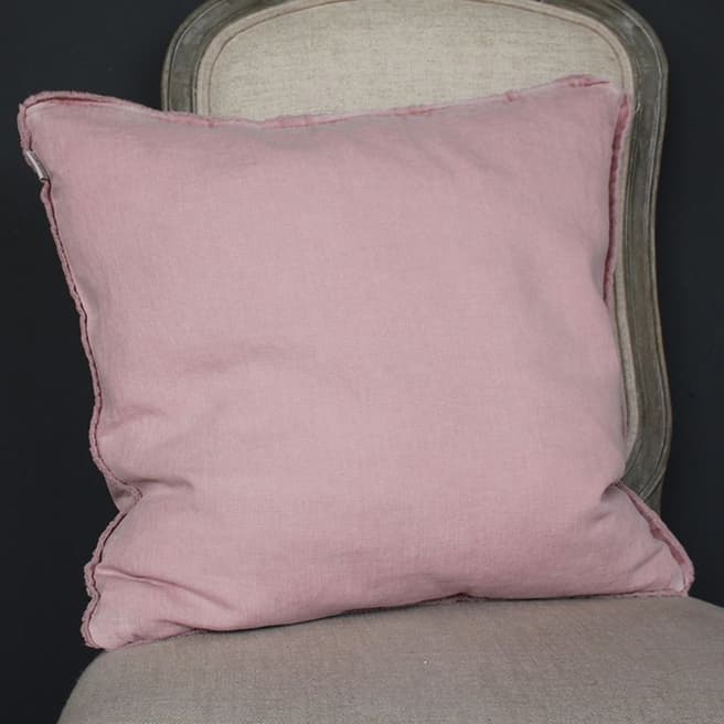 Biggie Best Rose French Fringe Linen Border Cushion