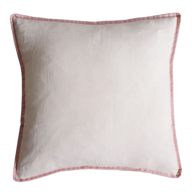 Biggie Best Pink 100% Linen Border Cushion