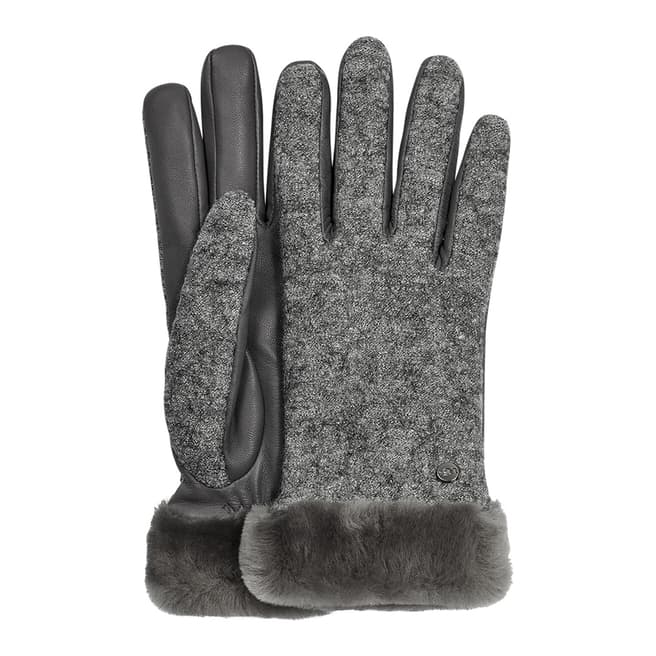 UGG Charcoal Fabric Leather Shorty Glove