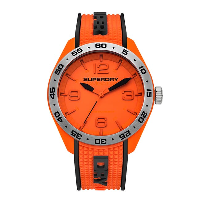 Superdry Orange Silicone Strap Watch