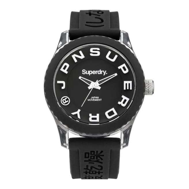 Superdry Black Silicone Strap Watch