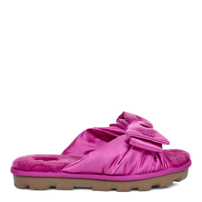 UGG Pink Satin Lushette Puffer Slippers