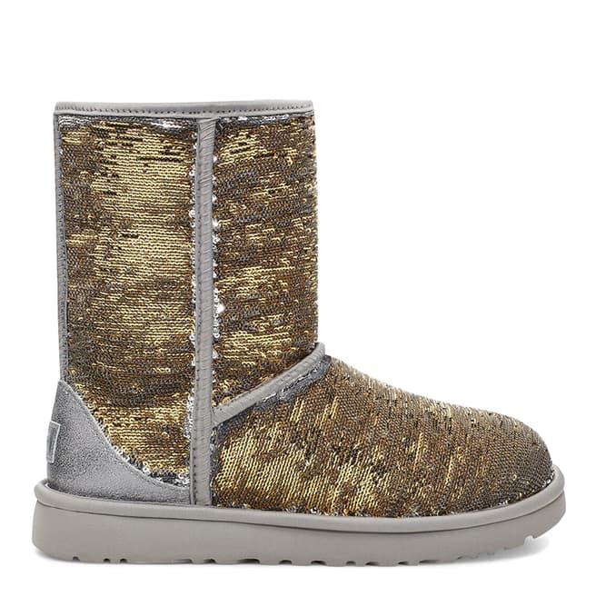 UGG Silver/Gold Classic Short Cosmos Sequin Boot