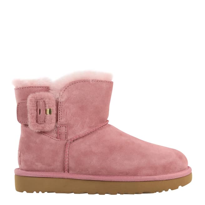 UGG Pink Mini Bailey Fluff Buckle Boot