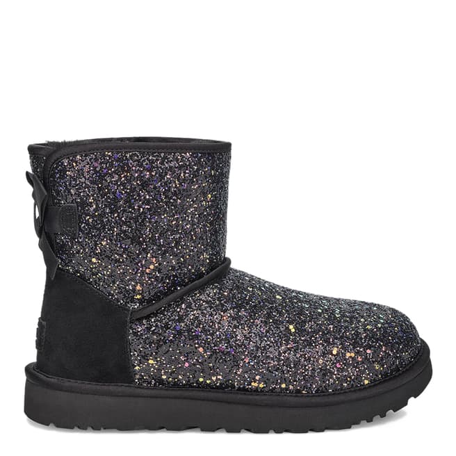 UGG Black Cosmos Bow Classic Mini Boots