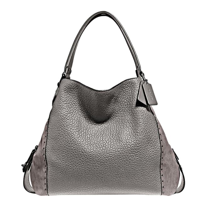 Coach Heather Grey Mixed Leather Edie 32 Shoulder Bag