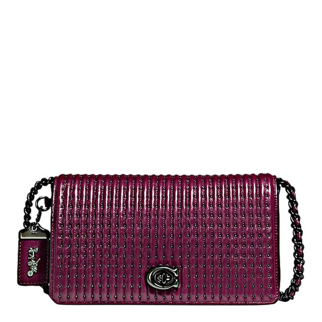 Coach Dark Berry Quilted Dinky Crossbody