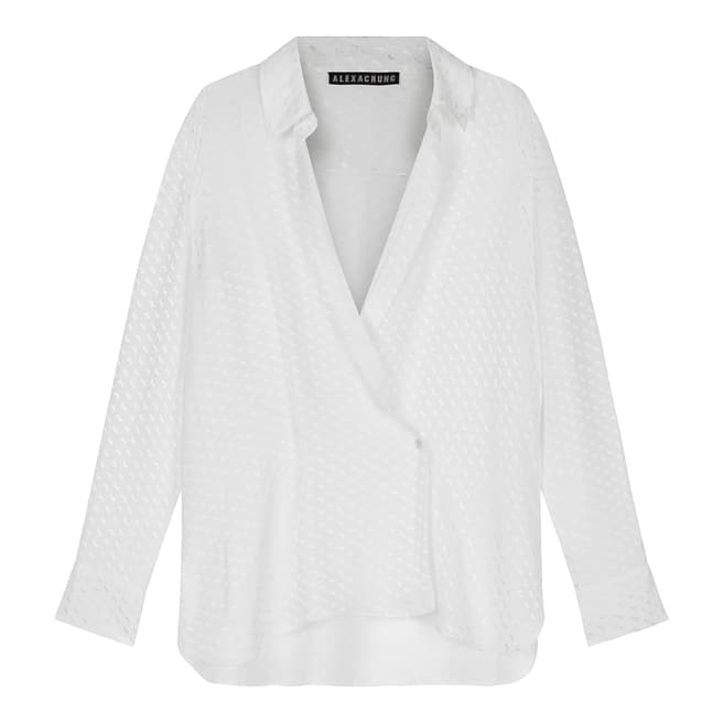 ALEXA CHUNG Ivory Double Breasted Cotton Blend Shirt