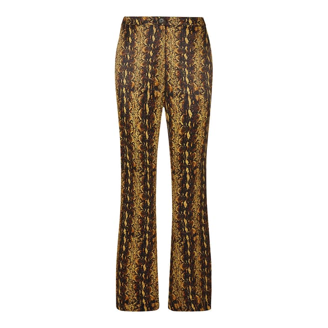 ALEXA CHUNG Gold Snake Print Tailored Trousers