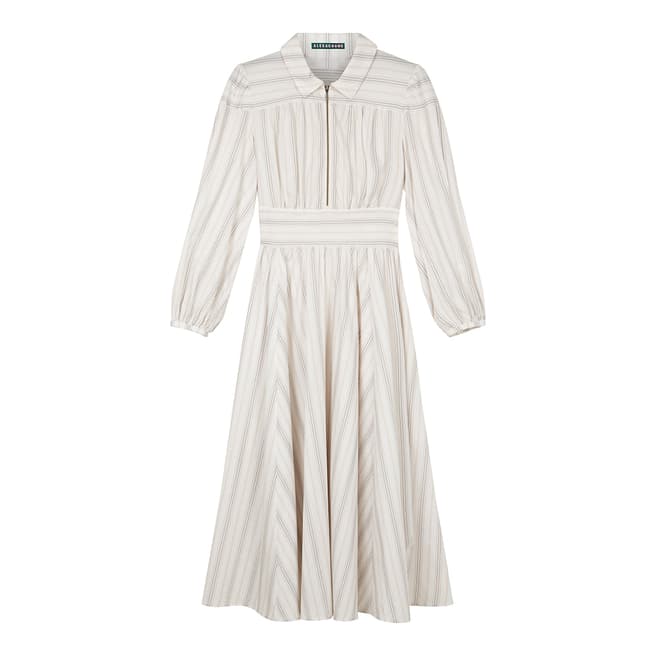 ALEXA CHUNG Cream/Multi Zip Front Cotton Dress
