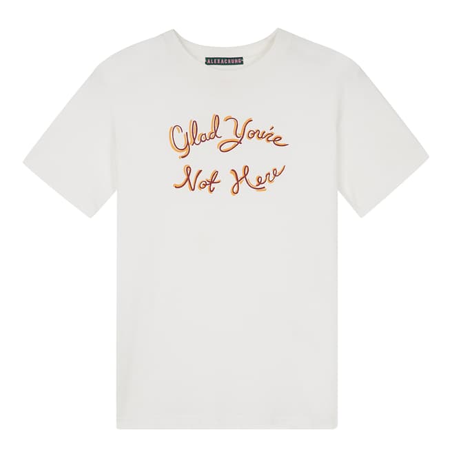 ALEXA CHUNG Off White Glad You're Not Here Cotton T-Shirt