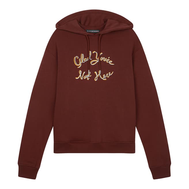 ALEXA CHUNG Red Glad You're Not Here Cotton Hoodie