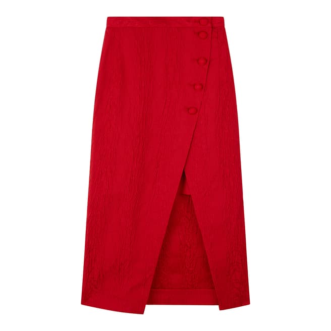 ALEXA CHUNG Red Front Split Pencil Skirt