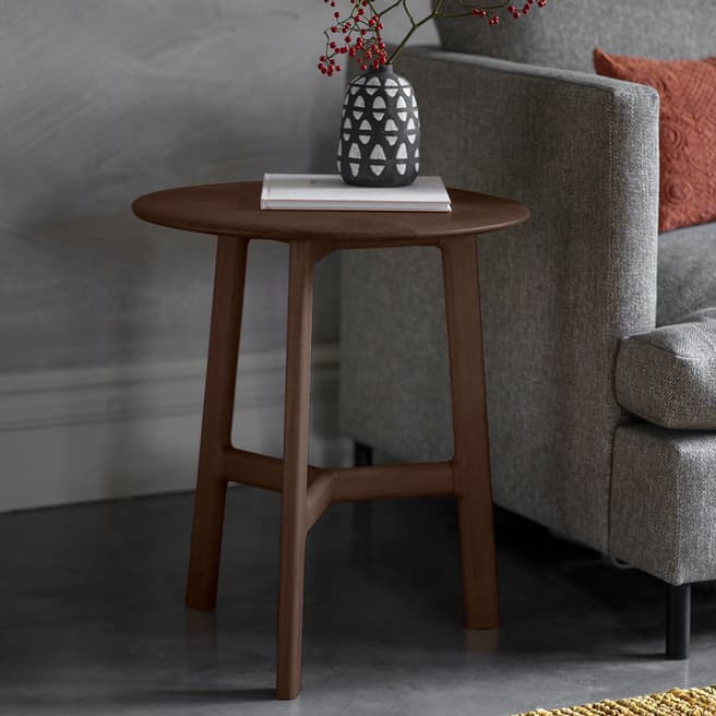 Gallery Living Malaysia Round Side Table, Walnut