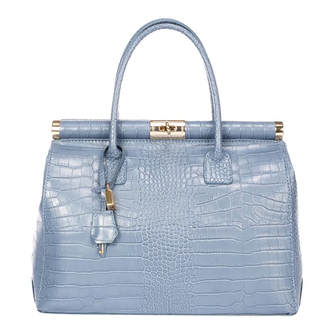 Giorgio Costa Light Blue Leather Top Handle Bag