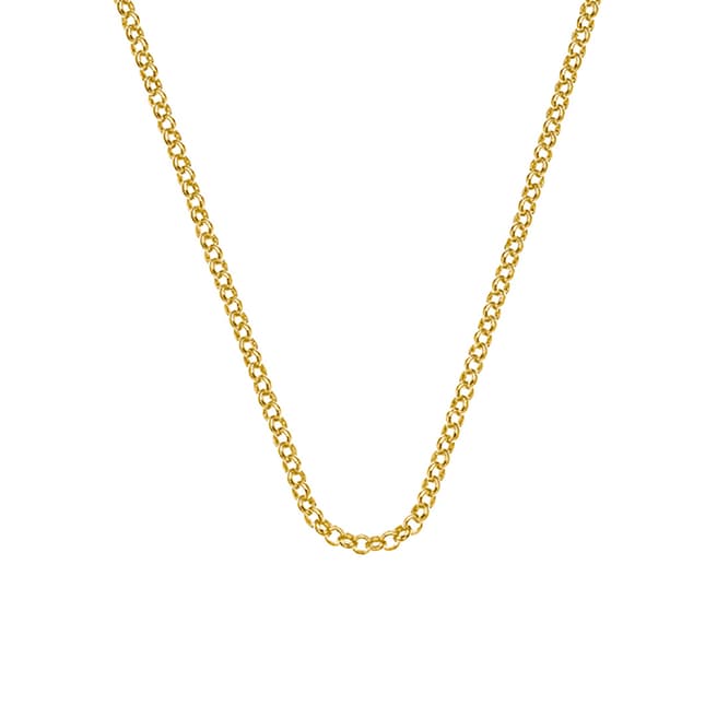 Emozioni 18 inch Yellow Gold Plated Sterling Silver Belcher Chain