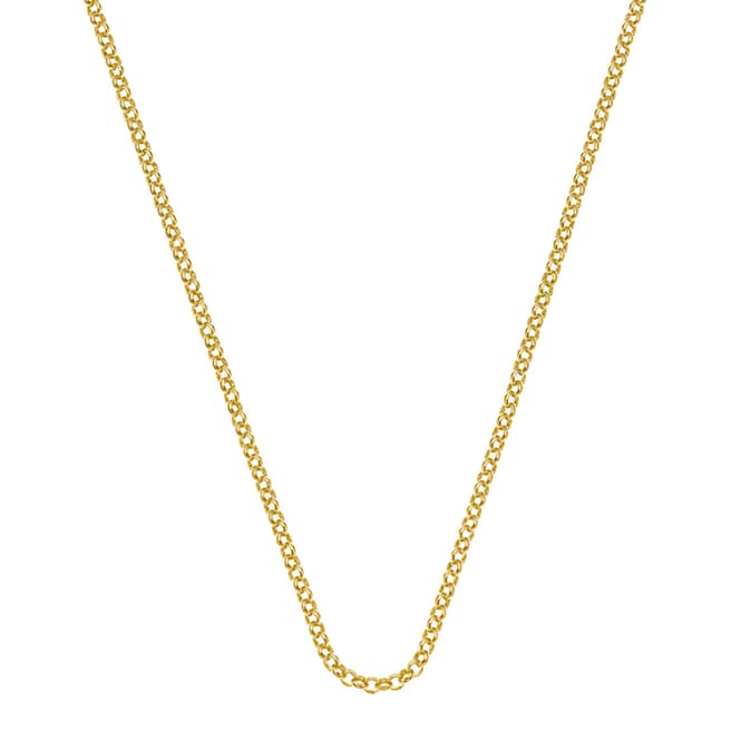 Emozioni 30 inch Yellow Gold Plated Sterling Silver Belcher Chain