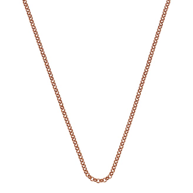 Emozioni 30 inch Rose Gold Plated Sterling Silver Belcher Chain
