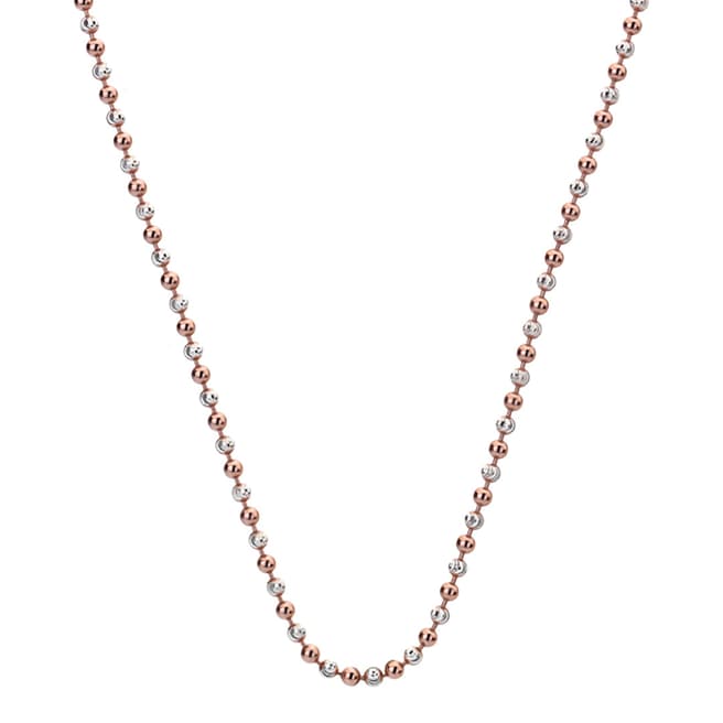 Emozioni 30 inch Sterling Silver and Rose Gold Plated Accent Bead Chain
