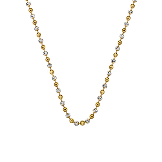 Emozioni Emozioni 18 inch Sterling Silver and Yellow Gold Plated Bead Chain